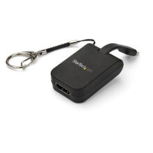 Imagen del adaptador portátil USB-C a HDMI de StarTech.com con enlace tipo llavero de fácil y rápida conexión, SKU CDP2HDFC