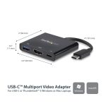 Adaptador Multipuertos USB-C StarTech con HDMI, puerto USB 3.0 y suministro de energía de 60W. SKU: CDP2HDUACP