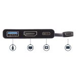 Adaptador Multipuertos USB-C StarTech con HDMI, puerto USB 3.0 y suministro de energía de 60W. SKU: CDP2HDUACP