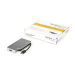 StarTech.com Adaptador USB C Multipuertos de Vídeo, HDMI, VGA, Mini DisplayPort, DVI, con Monitor a HDMI 2.0 o mDP 1.2, 4K 60Hz, VGA, DVI, 1080p, Aluminio Gris Espacial, SKU CDPVDHDMDP2G