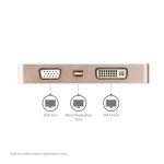 Adaptador USB-C de StarTech en aluminio oro rosa, video multipuertos 4K a 30Hz. SKU: CDPVDHDMDPRG