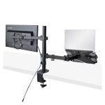 StarTech.com Brazo Soporte Ajustable para Monitor con Bandeja VESA, soporta hasta 4.5kg para portátil y 8kg para una pantalla de hasta 32 pulgadas, negro, SKU A2-LAPTOP-DESK-MOUNT