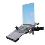 StarTech.com Brazo Soporte Ajustable para Monitor con Bandeja VESA, soporta hasta 4.5kg para portátil y 8kg para una pantalla de hasta 32 pulgadas, negro, SKU A2-LAPTOP-DESK-MOUNT