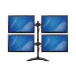 Imagen del StarTech.com Base de Soporte Ajustable VESA para 4 Monitores de hasta 27 Pulgadas, modelo ARMBARQUAD, mostrando su capacidad para sostener varios monitores