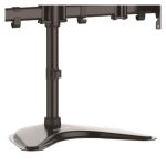 Imagen del StarTech.com Base de Soporte Ajustable VESA para 4 Monitores de hasta 27 Pulgadas, modelo ARMBARQUAD, mostrando su capacidad para sostener varios monitores