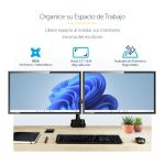 StarTech.com Brazo de Soporte para Dos Monitores - Base de Movimiento Articulado y Altura Ajustable para 2 Monitores VESA de hasta 32 pulgadas y 8kg - SKU ARMDUALPIVOT