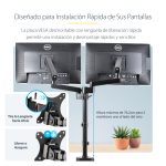 StarTech.com Brazo de Soporte para Dos Monitores - Base de Movimiento Articulado y Altura Ajustable para 2 Monitores VESA de hasta 32 pulgadas y 8kg - SKU ARMDUALPIVOT