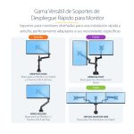 StarTech.com Brazo de Soporte para Dos Monitores - Base de Movimiento Articulado y Altura Ajustable para 2 Monitores VESA de hasta 32 pulgadas y 8kg - SKU ARMDUALPIVOT