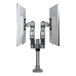 StarTech.com soporte VESA ajustable ARMDUALPS para dos monitores de hasta 30 pulgadas, montaje de mordaza o ojal, altura ajustable, rotación, inclinación y giro, color plata.