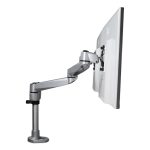 StarTech.com soporte VESA ajustable ARMDUALPS para dos monitores de hasta 30 pulgadas, montaje de mordaza o ojal, altura ajustable, rotación, inclinación y giro, color plata.