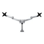 StarTech.com soporte VESA ajustable ARMDUALPS para dos monitores de hasta 30 pulgadas, montaje de mordaza o ojal, altura ajustable, rotación, inclinación y giro, color plata.