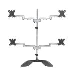 Soporte de escritorio articulado StarTech.com para 4 monitores, hecho de acero y aluminio. SKU ARMQUADSS.