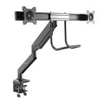 Brazo de soporte de escritorio StarTech.com para dos monitores, incluye montura para grommet y mordaza, SKU: ARMSLMBARDUO