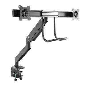 Brazo de soporte de escritorio StarTech.com para dos monitores, incluye montura para grommet y mordaza, SKU: ARMSLMBARDUO