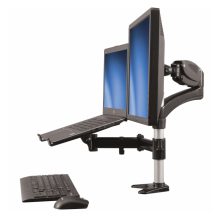 StarTech.com Brazo para un Monitor y Base para Ordenador Portátil con ajuste de altura de un toque, SKU ARMUNONB