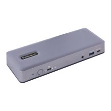 Estación de acoplamiento StarTech.com USB-C 4K30 triple / 4K60 doble con modo Alt DP/DP/HDMI, hub USB de 7 puertos, Power Delivery 3.0, Gigabit Ethernet, Audio y K-Slots, SKU DK31C3MNCRUE.