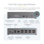 StarTech.com Mini Docking Station USB-C, replicador de puertos para 4 monitores DisplayPort y HDMI 4K 60Hz, con PD de 100W, 3x USB-A, 1x USB-C, red Ethernet, audio, SKU DK31C4DPPDUE