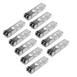 Paquete de 10 módulos SFP StarTech compatibles con HPE J4858C, 1000BASE-SX para fibra multimodo de 1 GbE, con conector LC y alcance de 550 metros. SKU: J4858C10PKST