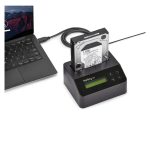 StarTech.com Borrador Autónomo USB 3.0 a SATA III de 1 Bahía para Disco Duro o SSD con 9 Modos de Borrado, Pantalla LCD, Puerto DB-9 de Impresora (SKU: SDOCK1EU3P2)