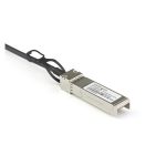 Foto del Cable de 1m Twinax SFP+ a SFP+ de StarTech.com, compatible con DAC-SFP-10G-1M de Dell EMC, de cobre y de bajo poder con transmisión pasiva de 10 Gbps - SKU DACSFP10G1M