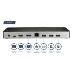 Imagen del StarTech.com Dock USB C DK30CHDPPDUE para 2 monitores 4K 30Hz con HDMI y DisplayPort, entrega de potencia 60W, SD, hub con 4 USB-A 3.0, Gb Ethernet y audio, compatible con Thunderbolt 3.