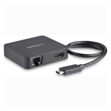 Adaptador multipuertos USB-C StarTech.com con 4K HDMI, Gigabit Ethernet y puerto USB 3.0, SKU DKT30CHD, compatible con Thunderbolt 3