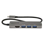 StarTech.com Adaptador Multipuertos USB-C a HDMI 2.0b 4K 60Hz con HDR10, PD de 100W y Hub USB 3.0 de 4 Puertos, SKU DKT30CHPD3