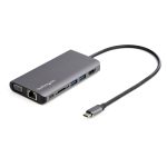 Adaptador multipuertos USB-C de StarTech.com con mini docking station para viajes con HDMI de 4K o VGA de 1080p, hub ladrón USB 3.0, PD de 100W, SD, Ethernet, audio y micrófono. SKU: DKT30CHVAUSP