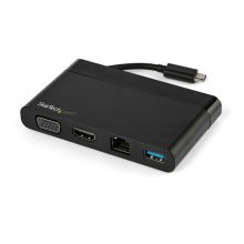 StarTech.com Adaptador Multipuertos USB-C 4K con HDMI, VGA, Ethernet Gigabit y USB 3.0 - SKU DKT30CHVCM. Mini Docking Station para viajes, compatible con HDMI 4K y VGA 1080p.