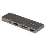Adaptador Multipuertos USB C de StarTech.com para MacBook Pro/Air, incluye HDMI 4K, lector de tarjetas SD MicroSD, y USB 3.0 con pass-through de 100W, SKU: DKT30CMHSDPD