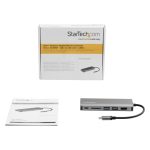 Adaptador Multipuertos USB-C StarTech con HDMI 4K, lector de tarjetas SD/SDHC, y 2 puertos USB 3.0, SKU DKT30CSDHPD3