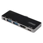 StarTech.com Adaptador Multipuertos USB C a HDMI 2.0 de 4K 60Hz con entrega de alimentación PD de 100W, Hub USB 3.0 de 3 puertos y audio, SKU: DKT30ICHPD