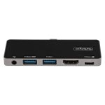 StarTech.com Adaptador Multipuertos USB C a HDMI 2.0 de 4K 60Hz con entrega de alimentación PD de 100W, Hub USB 3.0 de 3 puertos y audio, SKU: DKT30ICHPD