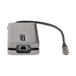 Adaptador multipuertos USB-C StarTech.com con HDMI 4K a 60Hz, VGA, tres puertos USB, Power Delivery de 100W y cable de 30cm. SKU: DKT31CVHPD3