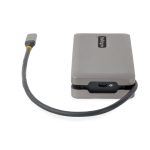 Adaptador multipuertos USB-C StarTech.com con HDMI 4K a 60Hz, VGA, tres puertos USB, Power Delivery de 100W y cable de 30cm. SKU: DKT31CVHPD3