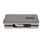 Adaptador multipuertos USB-C StarTech.com con HDMI 4K a 60Hz, VGA, tres puertos USB, Power Delivery de 100W y cable de 30cm. SKU: DKT31CVHPD3