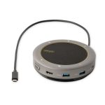 Imagen del altavoz gris StarTech.com DKTBRSPMPD con diseño compacto y portátil, ideal para portátiles y uso móvil. SKU: DKTBRSPMPD