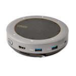 Imagen del altavoz gris StarTech.com DKTBRSPMPD con diseño compacto y portátil, ideal para portátiles y uso móvil. SKU: DKTBRSPMPD