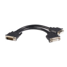 Cable StarTech.com de 20cm con conector DMS-59 LFH59 macho a dos conectores DVI-D hembra en color negro, SKU DMSDVIDVI1
