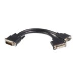 Imagen del cable adaptador de 20cm LFH59 DMS59 a DVI-D y VGA de StarTech.com, modelo DMSDVIVGA1, con conectores macho a hembra