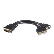 Imagen del cable adaptador de 20cm LFH59 DMS59 a DVI-D y VGA de StarTech.com, modelo DMSDVIVGA1, con conectores macho a hembra