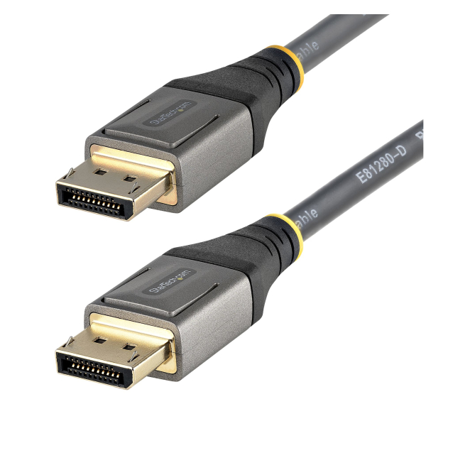 StarTech 5m DisplayPort 1.4 cable con soporte 8K y HDR10 Imagen del cable StarTech.com DisplayPort 1.4 Certificado VESA de 5m para vídeo Ultra HD 8K a 60Hz y 4K a 120Hz, SKU DP14VMM5M