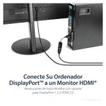 Adaptador conversor de StarTech.com de DisplayPort a HDMI con soporte para resolución 4K a 60Hz, SKU DP2HD4K60S