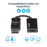 Adaptador conversor de StarTech.com de DisplayPort a HDMI con soporte para resolución 4K a 60Hz, SKU DP2HD4K60S