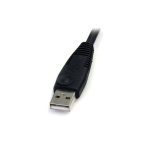 Imagen del cable conmutador KVM USB DisplayPort de StarTech.com con 4 en 1, audio y micrófono, y 6 pies de longitud. SKU: DP4N1USB6