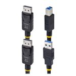 Cable KVM de StarTech modelo DU12210-KVM-CABLE. Incluye DisplayPort 1.2 y USB 3.0 para conmutador KVM, compatible con 4K a 60Hz y 5Gbps, 3 metros.