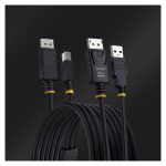 Cable KVM DisplayPort y USB 3.0 de 1,8 metros StarTech.com con velocidad de 5Gbps y soporte 4K 60Hz, combina DP 1.2 y USB para conmutador KVM. SKU: DU1226-KVM-CABLE