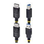 Cable KVM DisplayPort y USB 3.0 de 1,8 metros StarTech.com con velocidad de 5Gbps y soporte 4K 60Hz, combina DP 1.2 y USB para conmutador KVM. SKU: DU1226-KVM-CABLE