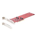 StarTech.com Tarjeta PCIe Adaptadora para 2 SSDs M.2, compatible con PCI Express x8 o x16, NVMe Doble o SSDs M.2 AHCI, PCIe 4.0, 7.8Gbps, SKU DUAL-M2-PCIE-CARD-B