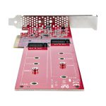 StarTech.com Tarjeta PCIe Adaptadora para 2 SSDs M.2, compatible con PCI Express x8 o x16, NVMe Doble o SSDs M.2 AHCI, PCIe 4.0, 7.8Gbps, SKU DUAL-M2-PCIE-CARD-B